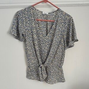 Sienna Sky Blue and Cream Floral Blouse